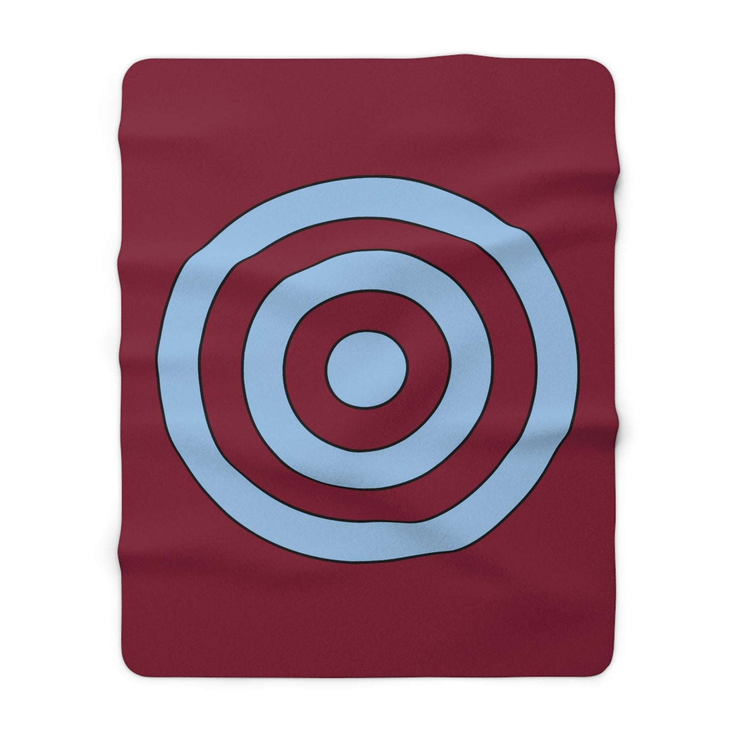Claret, Blue Retro Target Blanket Throw