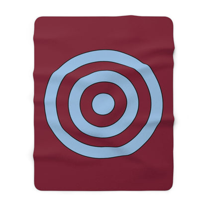 Claret, Blue Retro Target Blanket Throw