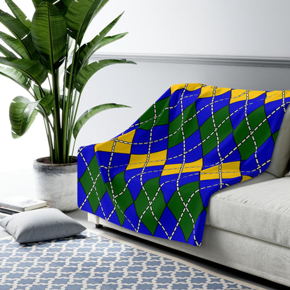 Solomon Islands Retro Argyle Blanket Throw