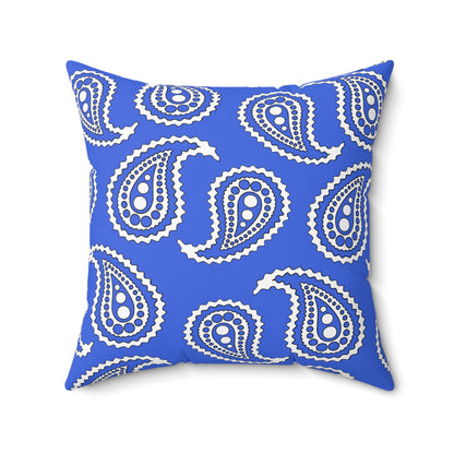 Royal Blue, White Retro Paisley Cushion Pillow