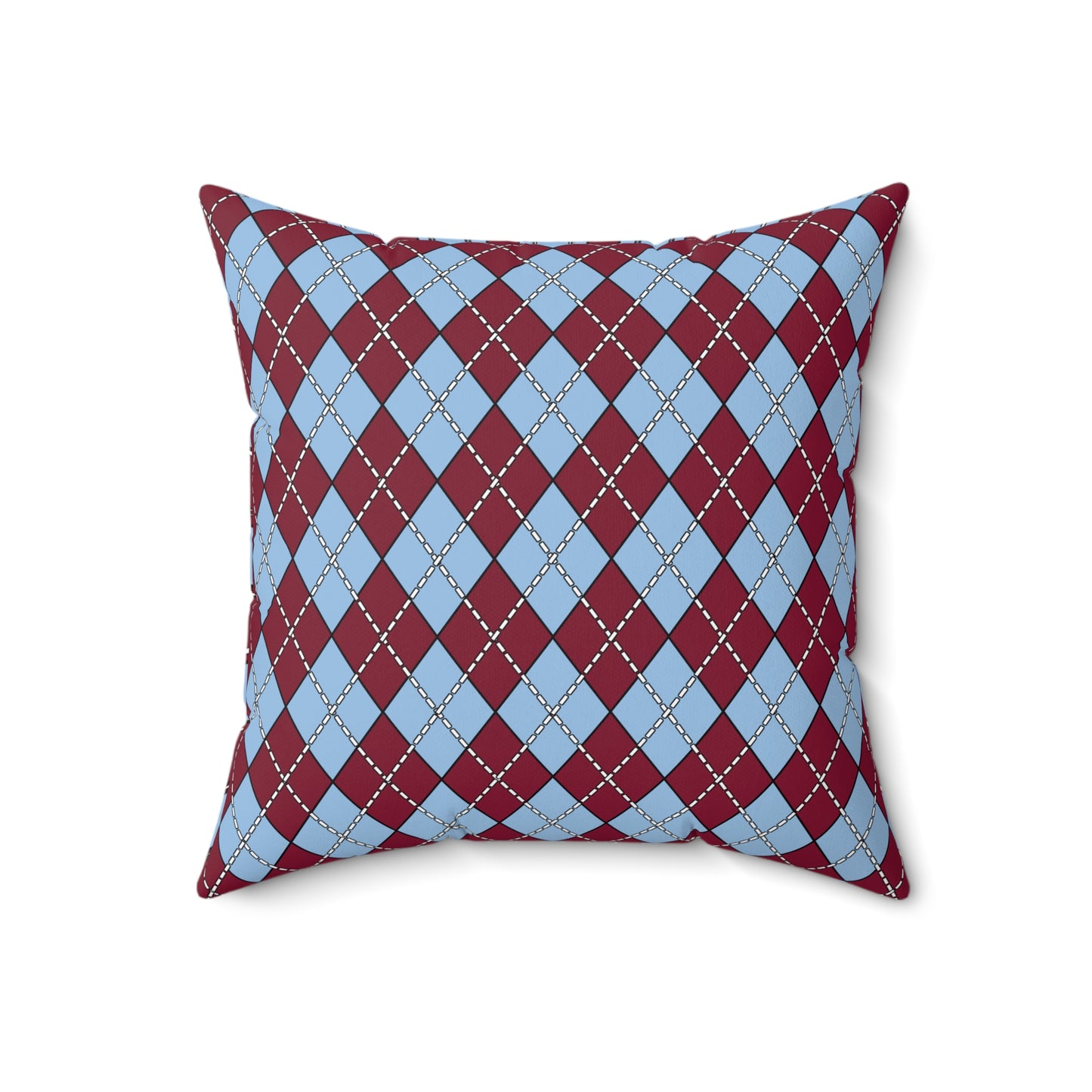 Claret, Blue Retro Argyle Cushion Pillow