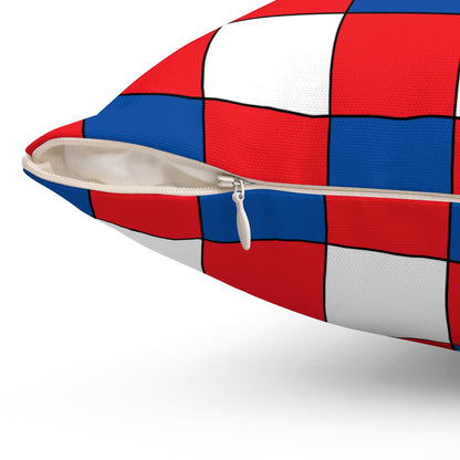 Slovakia Retro Check Cushion Pillow