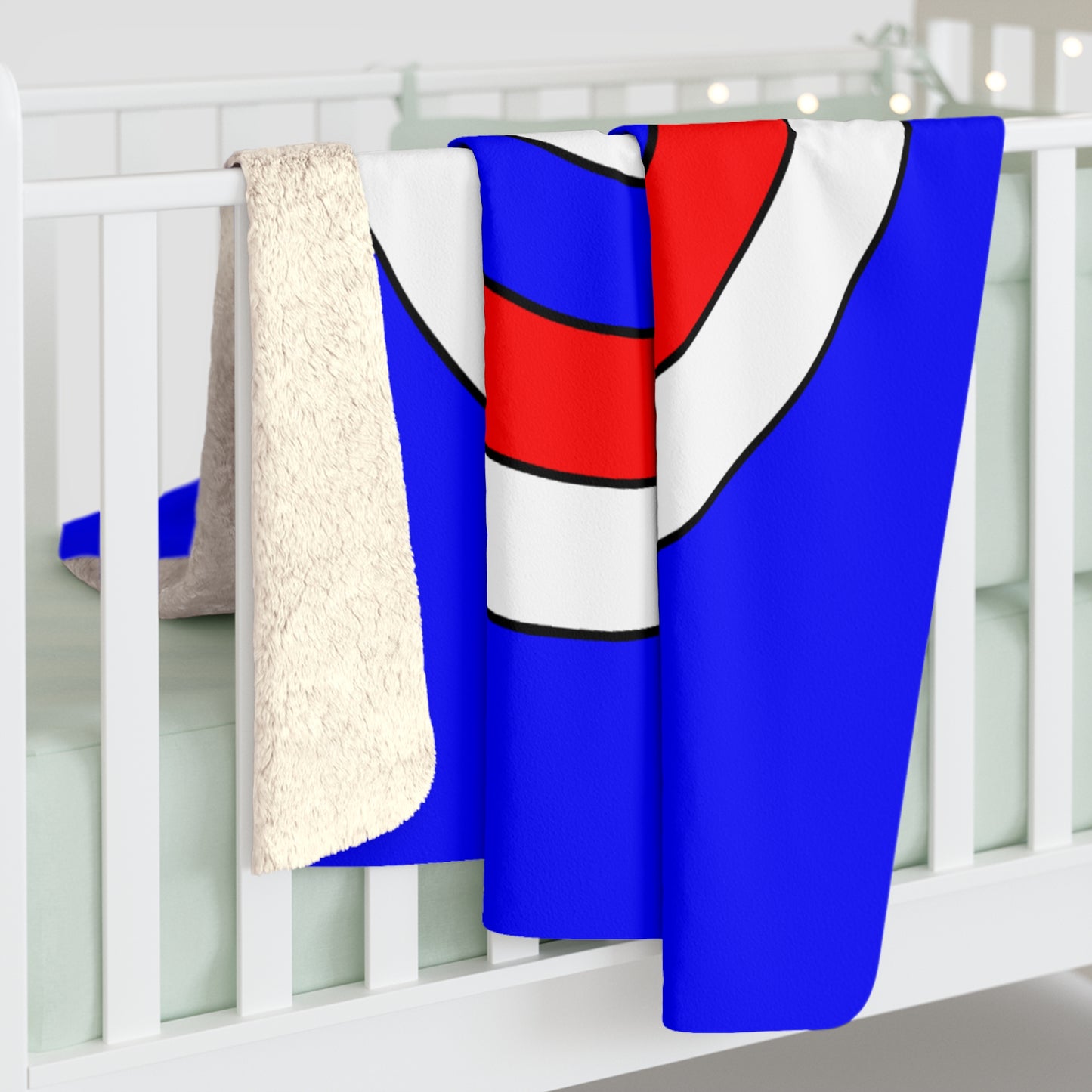 Blue, White, Red Retro Target Blanket Throw