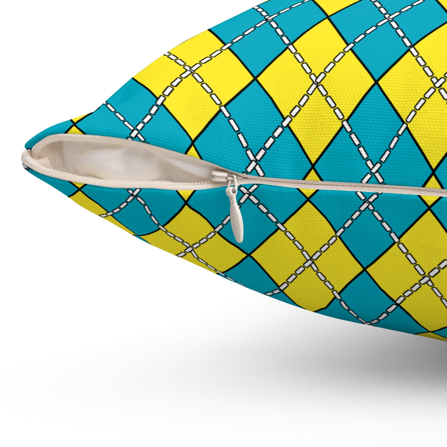 Kazakhstan Retro Argyle Cushion Pillow