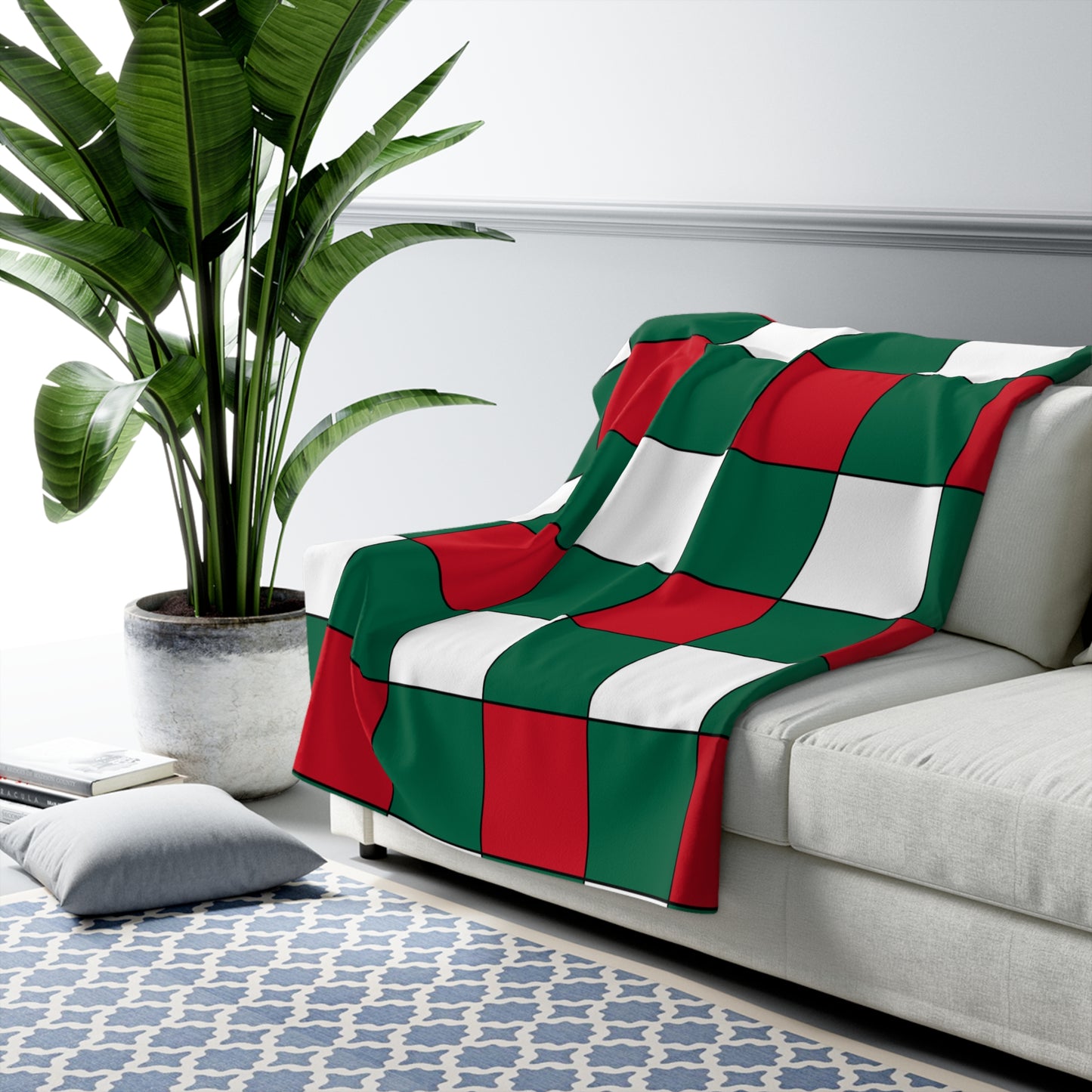 Mexico Retro Check Blanket Throw