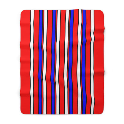 Red, White, Blue Retro Stripes Blanket Throw