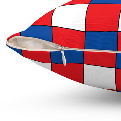 Slovakia Retro Check Cushion Pillow
