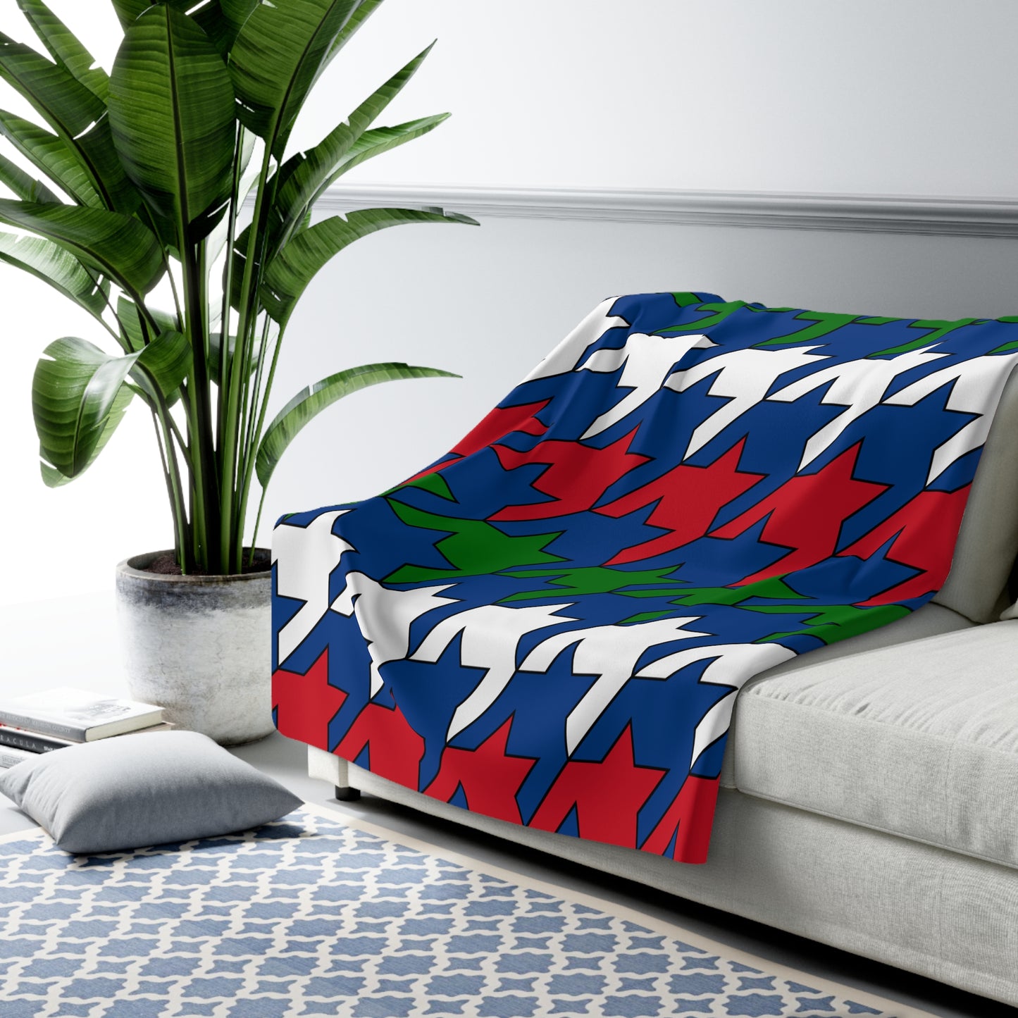 Belize Retro Houndstooth Blanket Throw