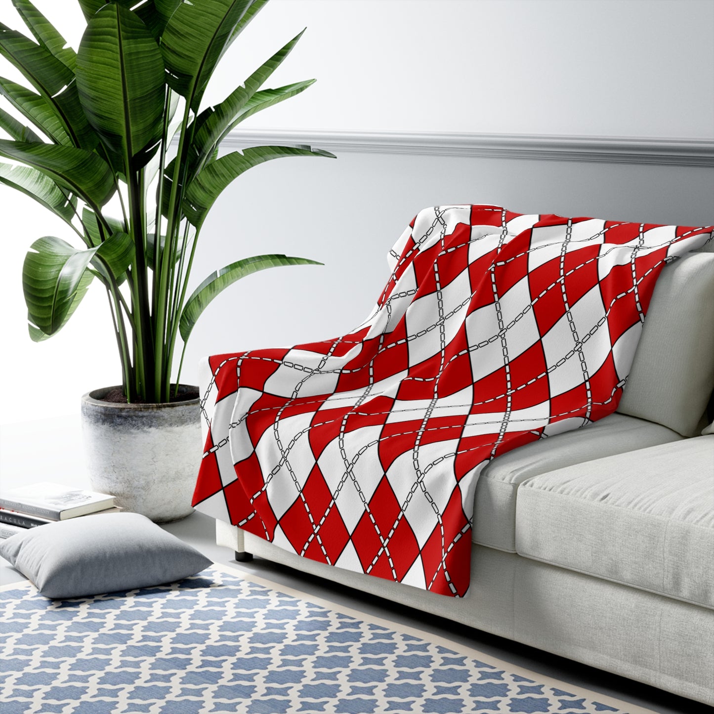 Northern Ireland Retro Argyle Blanket Throw