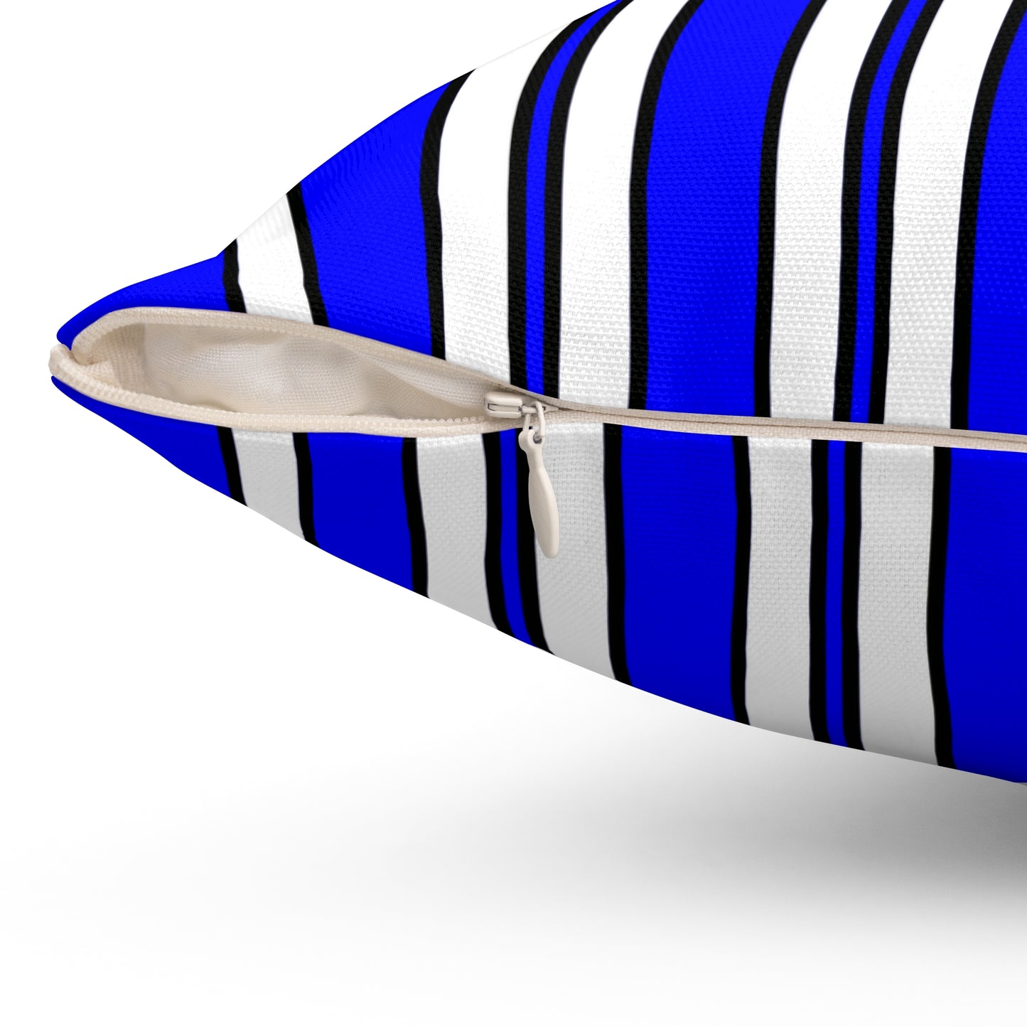Blue, White Retro Stripes Cushion Pillow