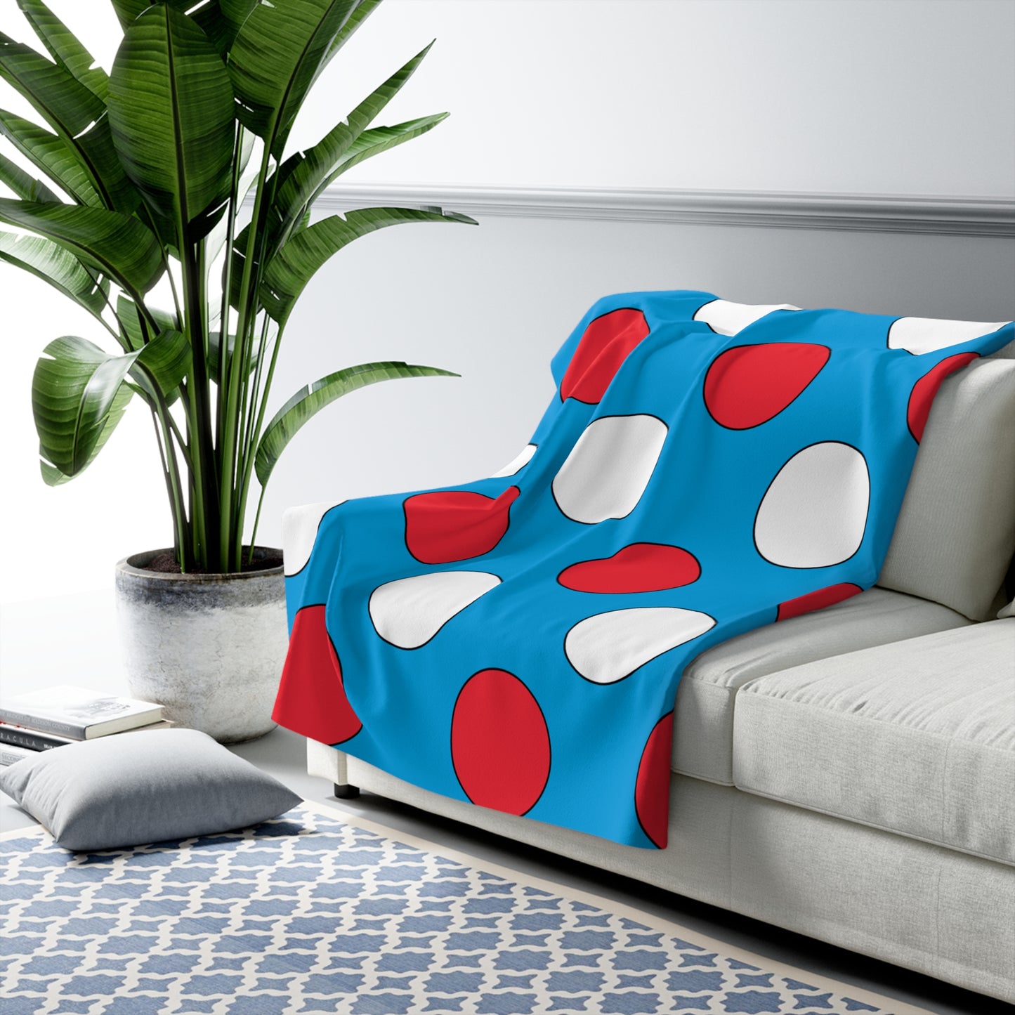 Luxembourg Retro Polka Dots Blanket Throw