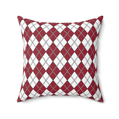 Latvia Retro Argyle Cushion Pillow