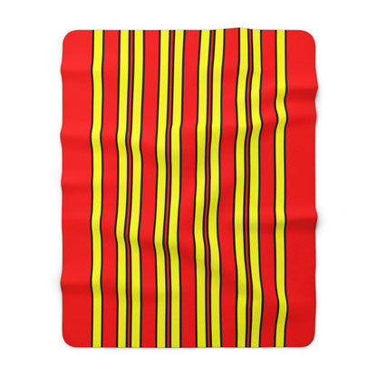 Red, Yellow Retro Stripes Blanket Throw