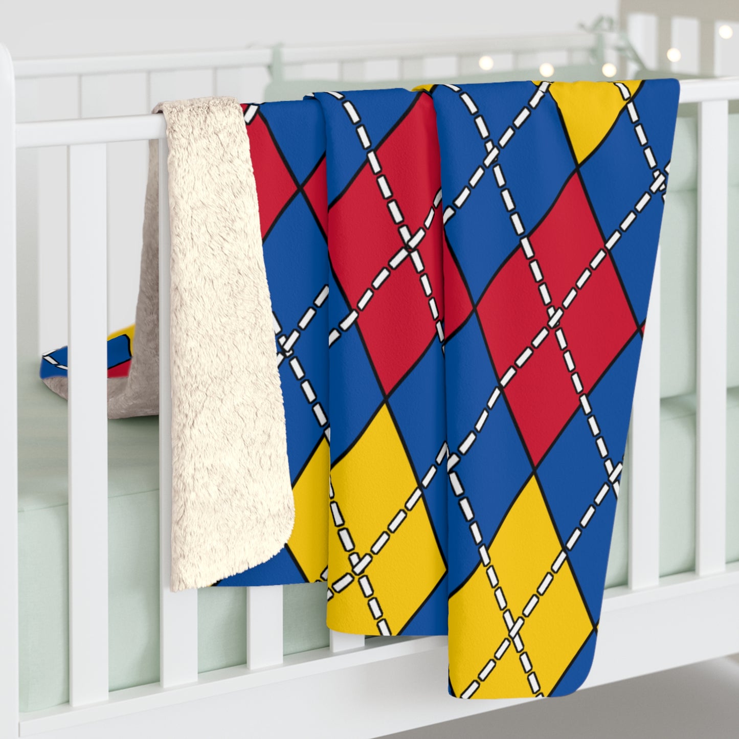 Aland Islands Retro Argyle Blanket Throw