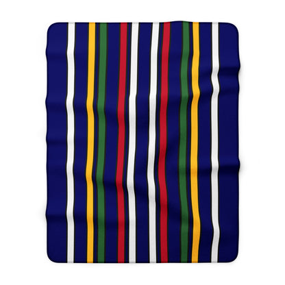 British Virgin Islands Retro Stripes Blanket Throw