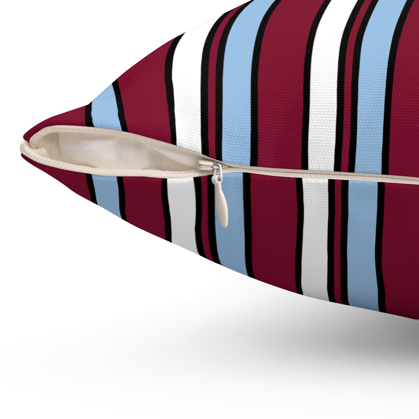 Claret, Blue, White Retro Stripe Cushion Pillow