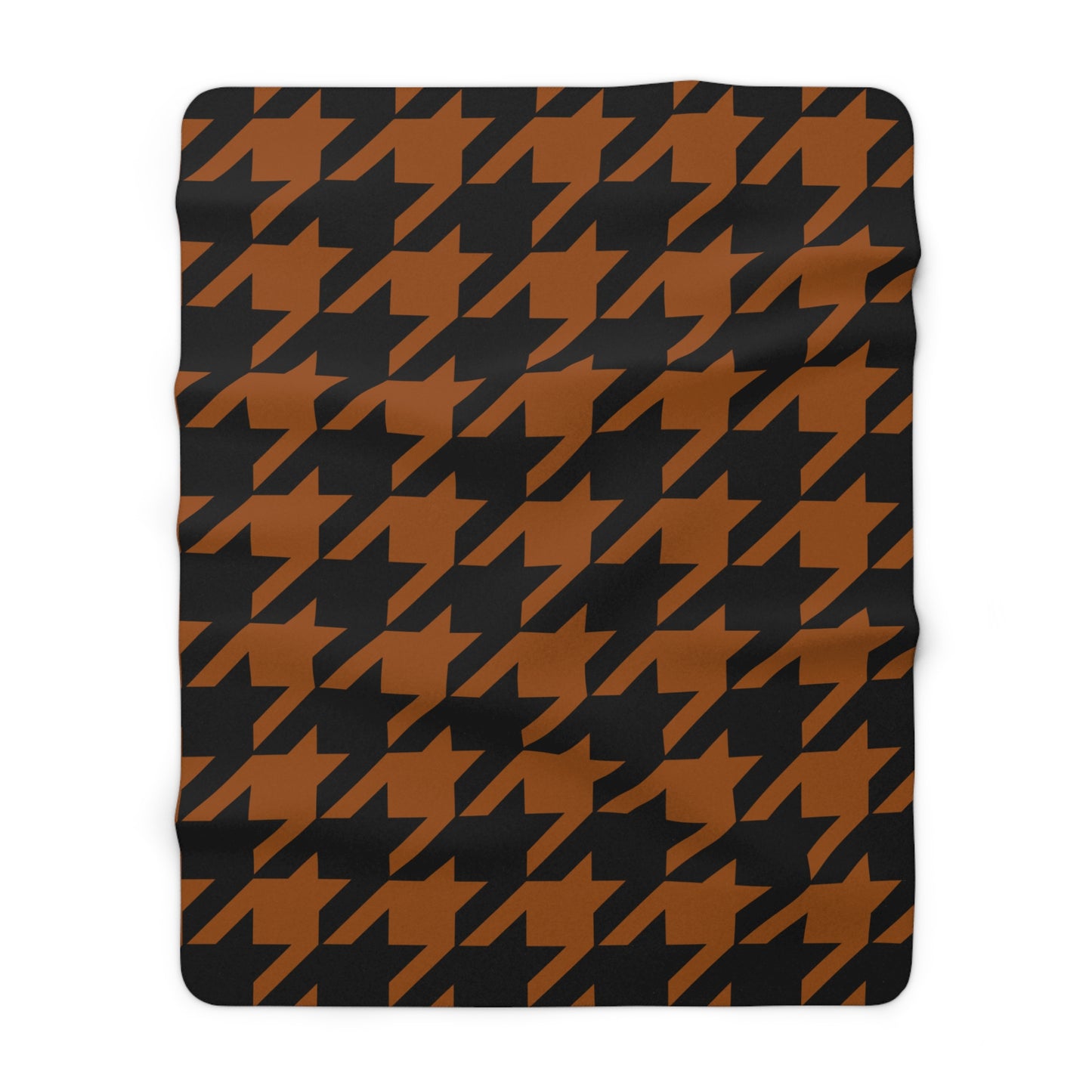 Brown, Black Retro Houndstooth Blanket Throw