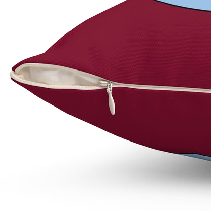 Claret, Blue, White Retro Target Cushion Pillow