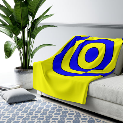 Yellow, Blue Retro Target Blanket Throw