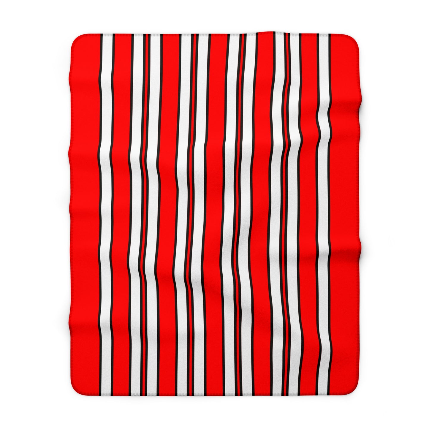 Red, White Retro Stripes Blanket Throw