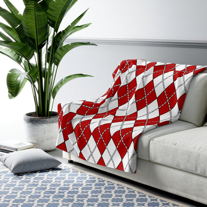 Isle Of Man Retro Argyle Blanket Throw
