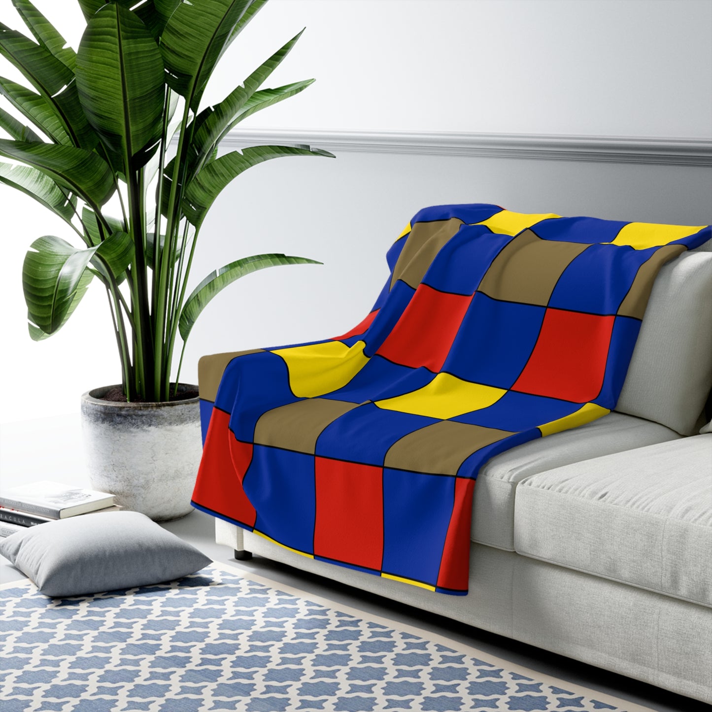 Moldova Retro Check Blanket Throw