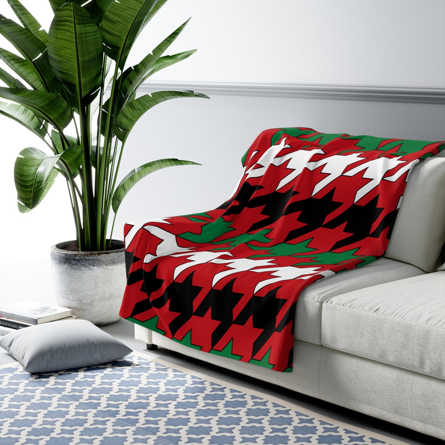 Western Sahara Retro Houndstooth Blanket Throw