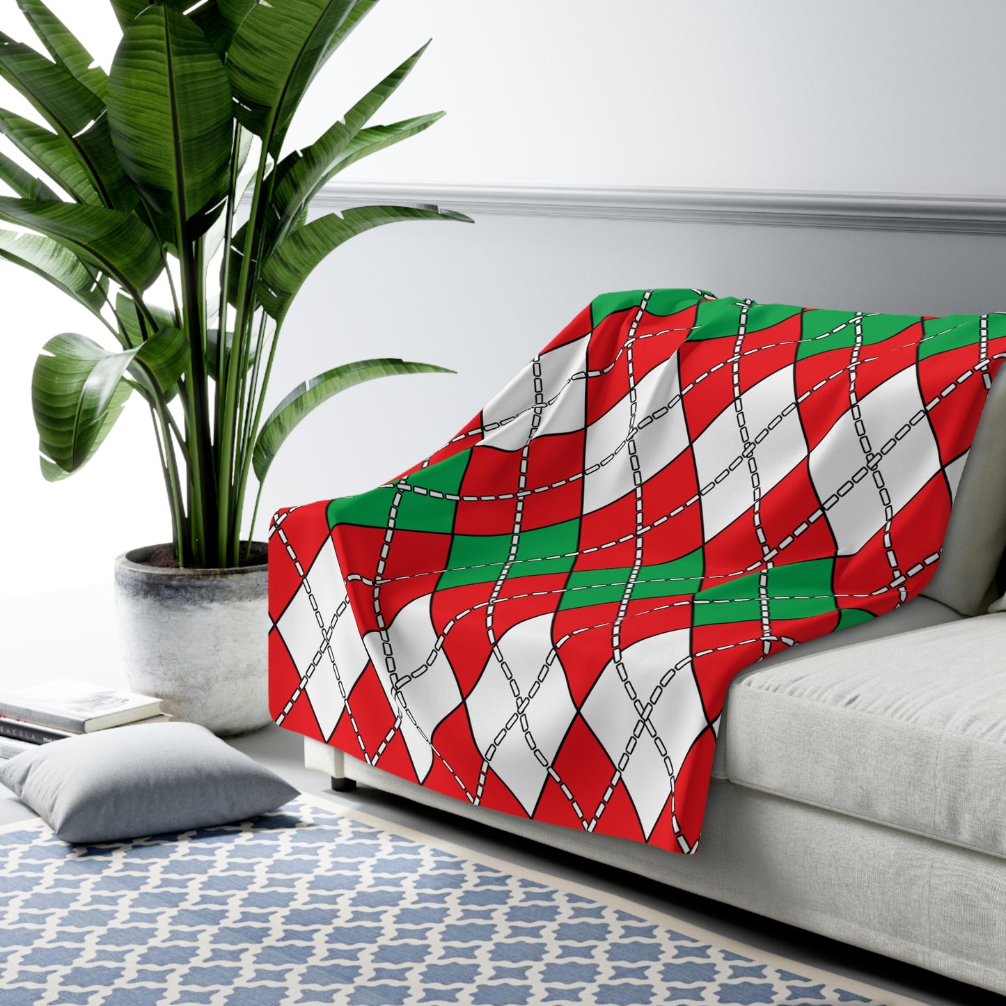 Lebanon Retro Argyle Blanket Throw