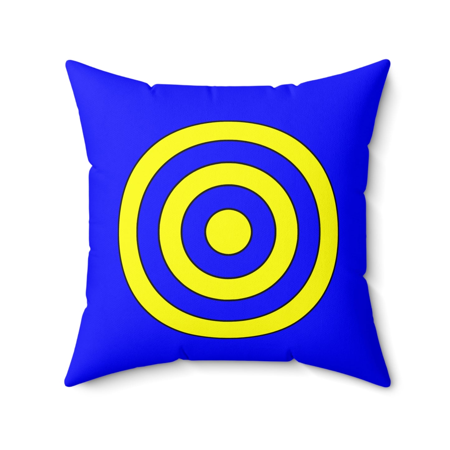 Blue, Yellow Retro Target Cushion Pillow