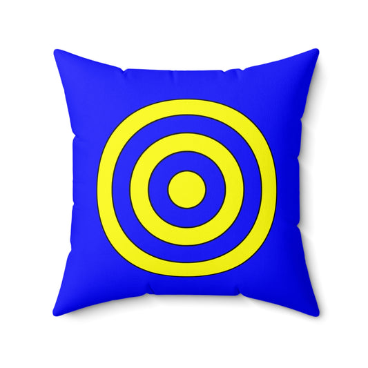 Blue, Yellow Retro Target Cushion Pillow