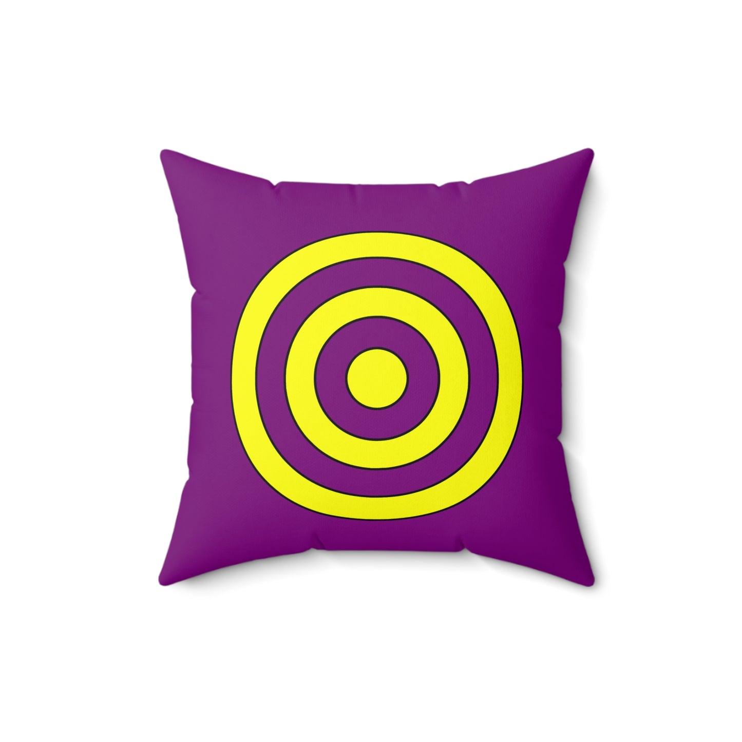 Purple, Yellow Retro Target Cushion Pillow