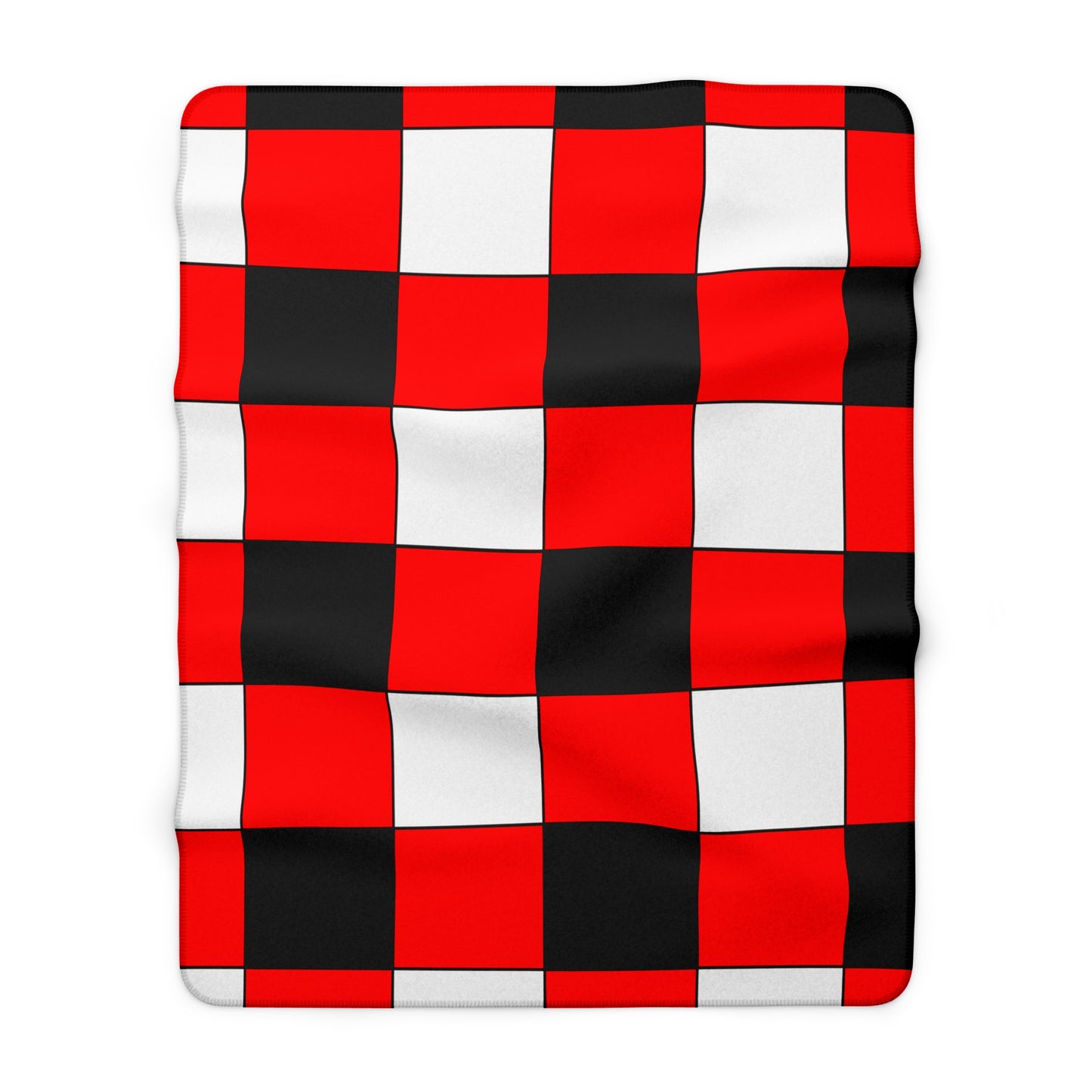 Red, Black, White Retro Check Blanket Throw
