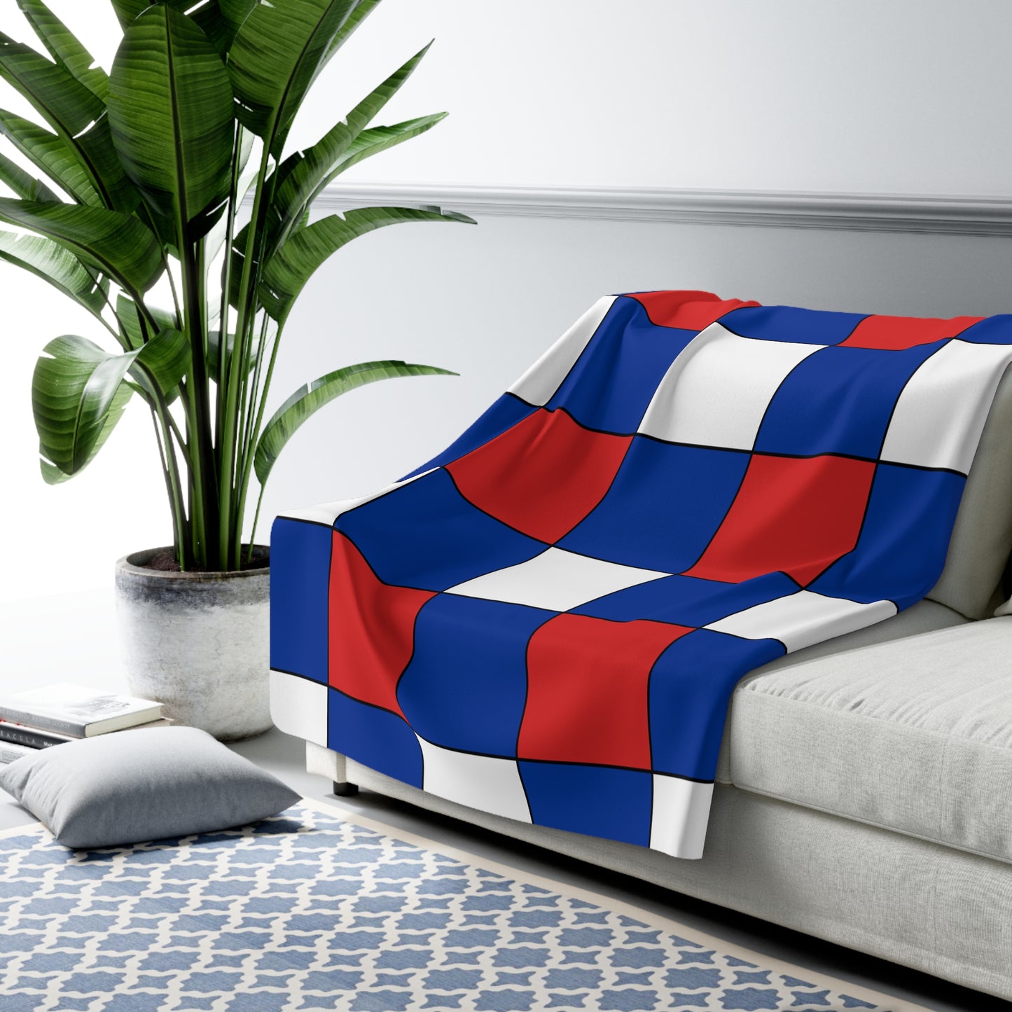 Iceland Retro Check Blanket Throw