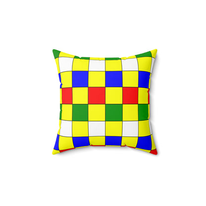 Central African Republic Retro Check Cushion Pillow