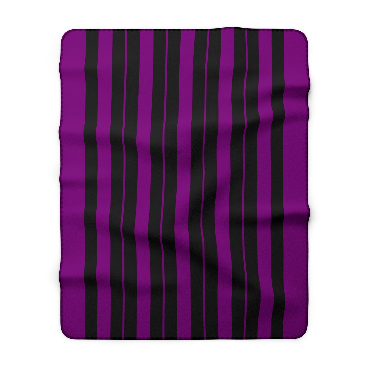 Purple, Black Retro Stripes Blanket Throw