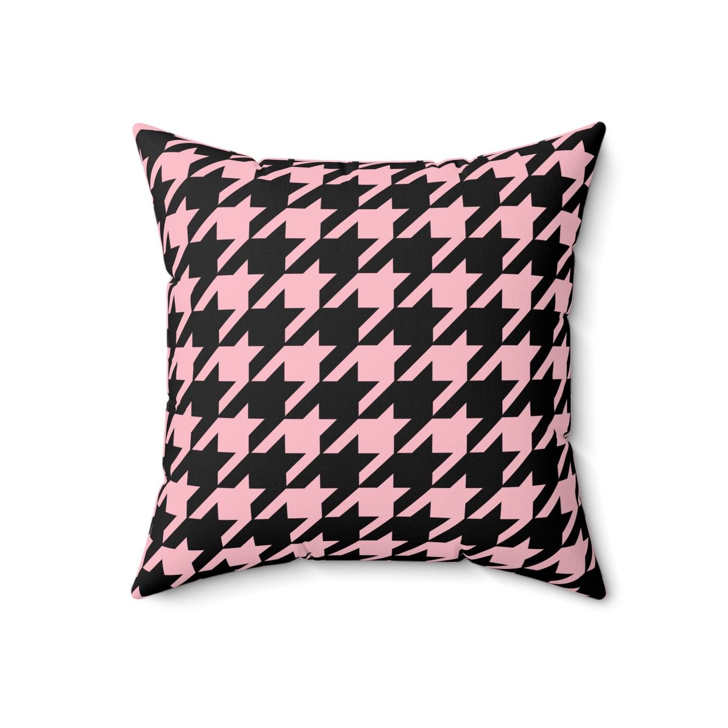 Pink, Black Retro Houndstooth Cushion Pillow
