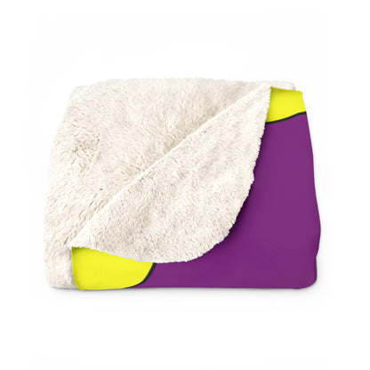 Purple, Yellow Retro Polka Dots Blanket Throw