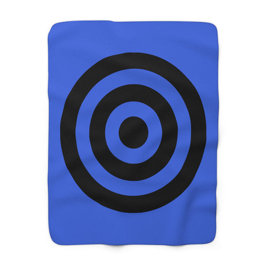 Royal Blue, Black Retro Target Blanket Throw