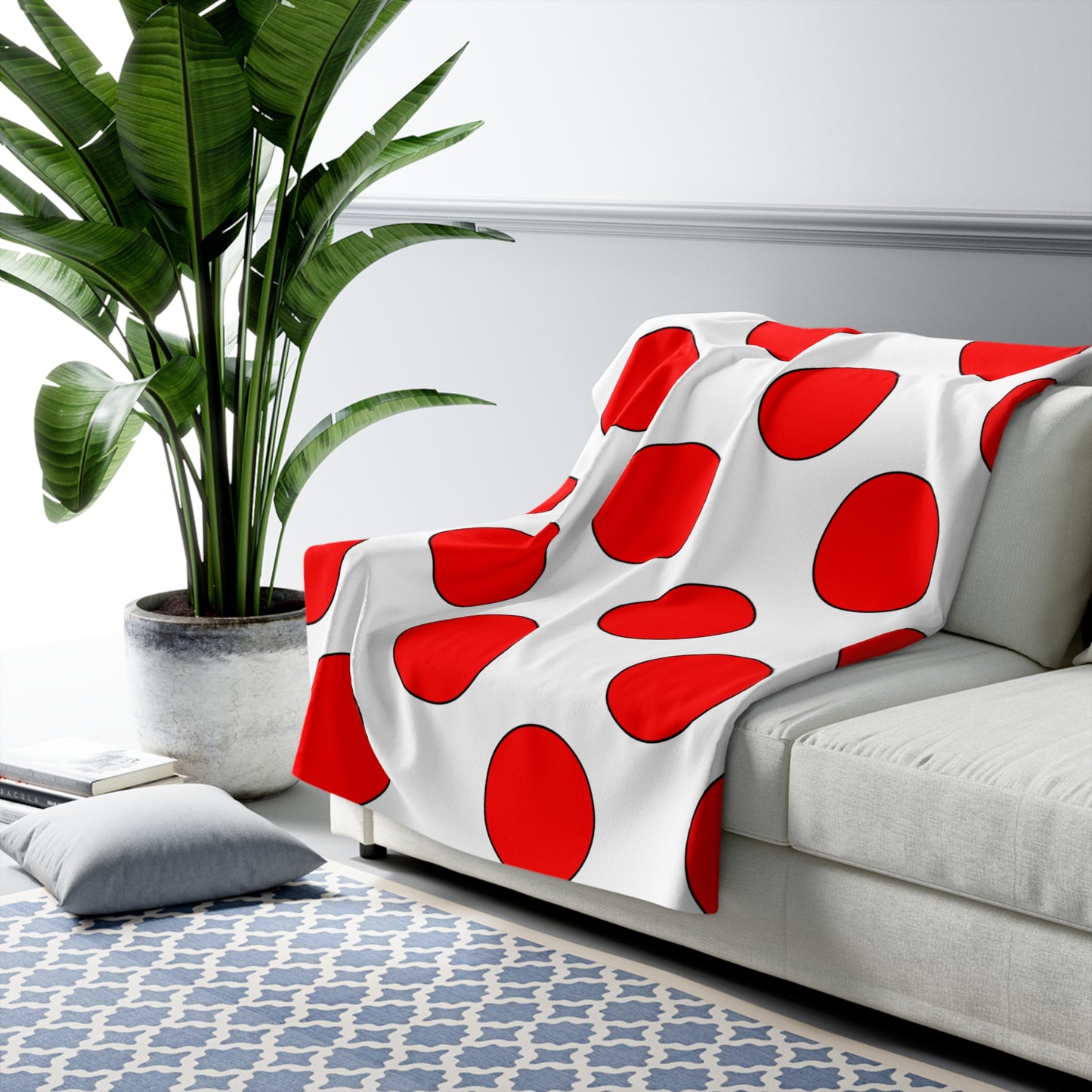 Georgia Retro Polka Dots Blanket Throw