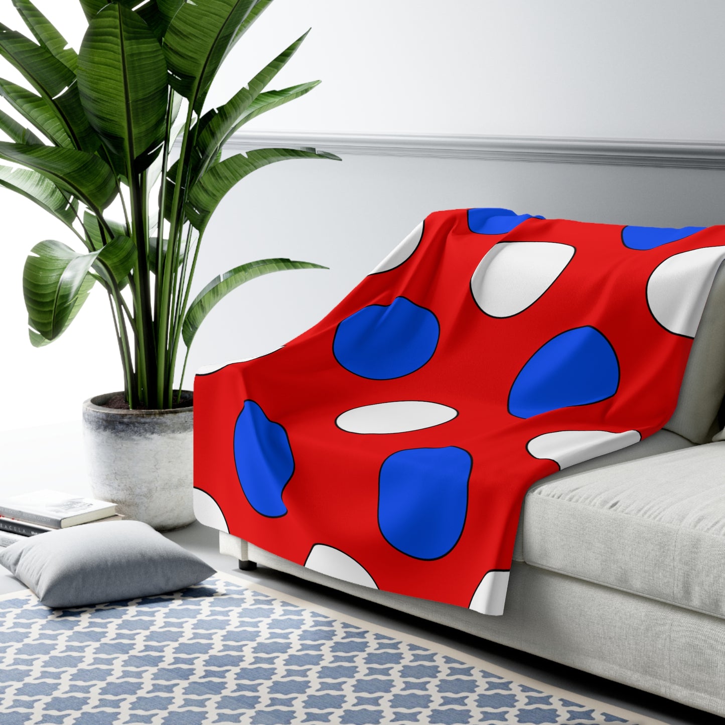 Puerto Rico Retro Polka Dots Blanket Throw