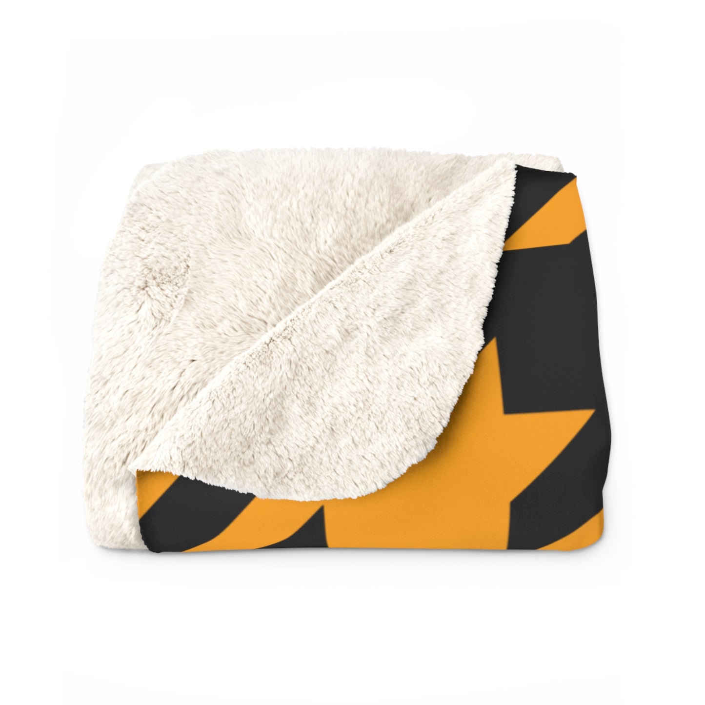 Orange, Black Retro Houndstooth Blanket Throw