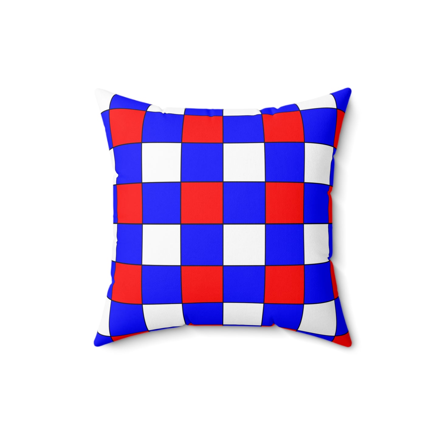 Blue, White, Red Retro Check Cushion Pillow