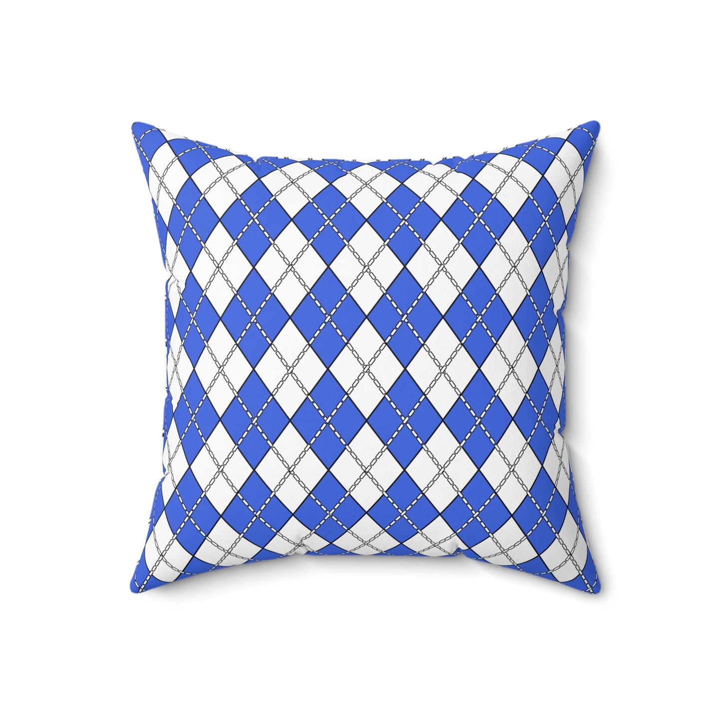 Royal Blue, White Retro Argyle Cushion Pillow