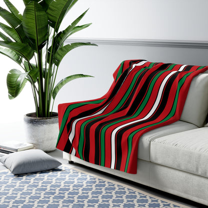 Western Sahara Retro Stripes Blanket Throw