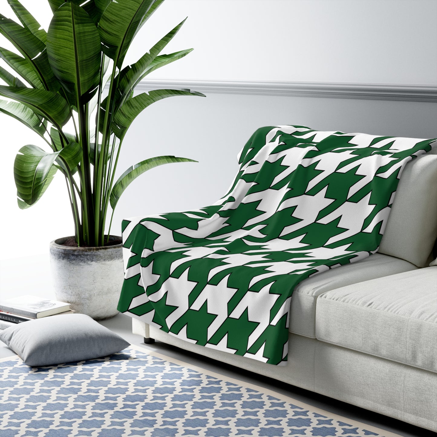 Saudi Arabia Retro Houndstooth Blanket Throw