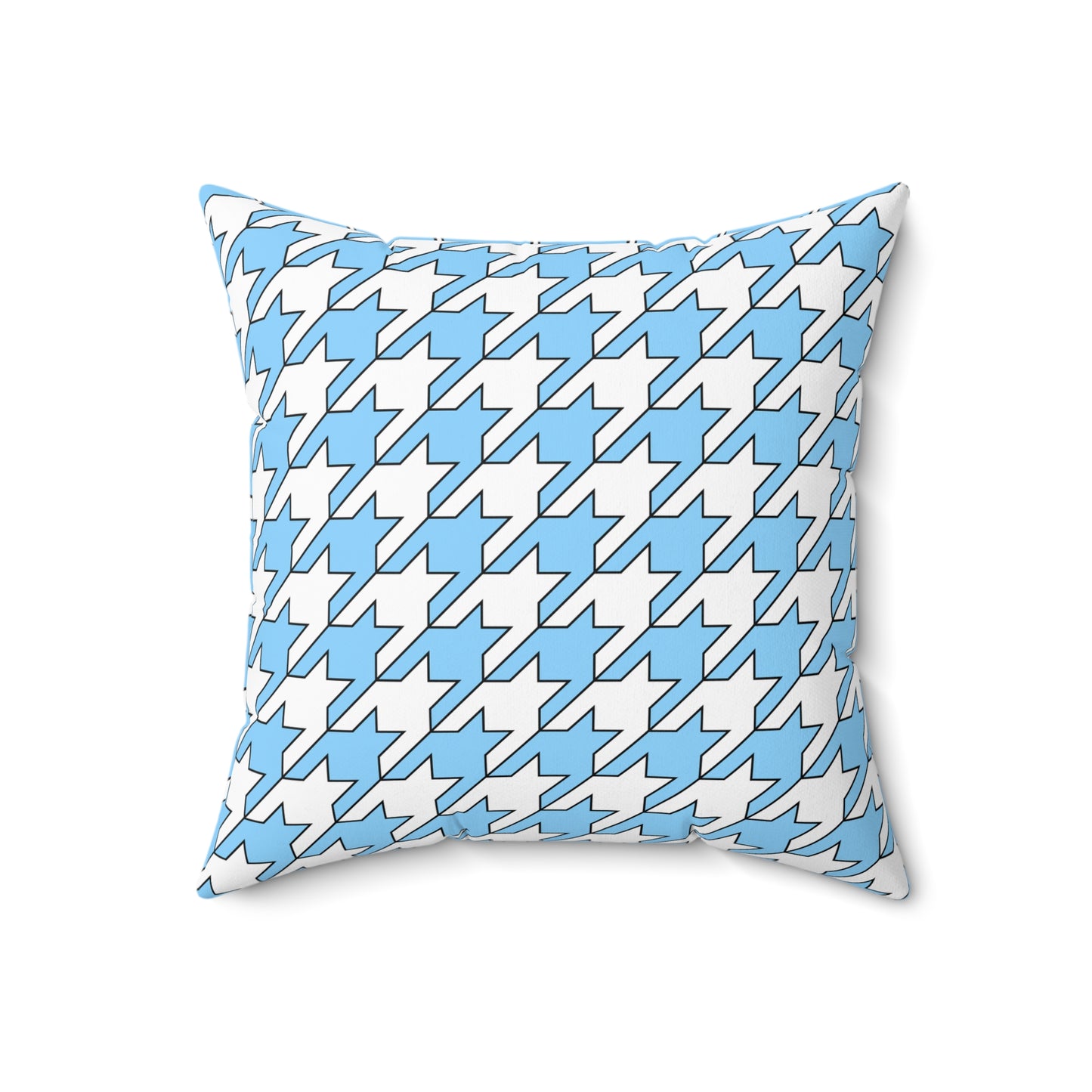 Light Blue, White Retro Houndstooth Cushion Pillow