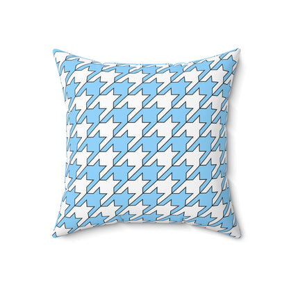 Light Blue, White Retro Houndstooth Cushion Pillow