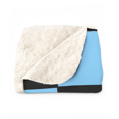 Light Blue, Black Retro Check Blanket Throw