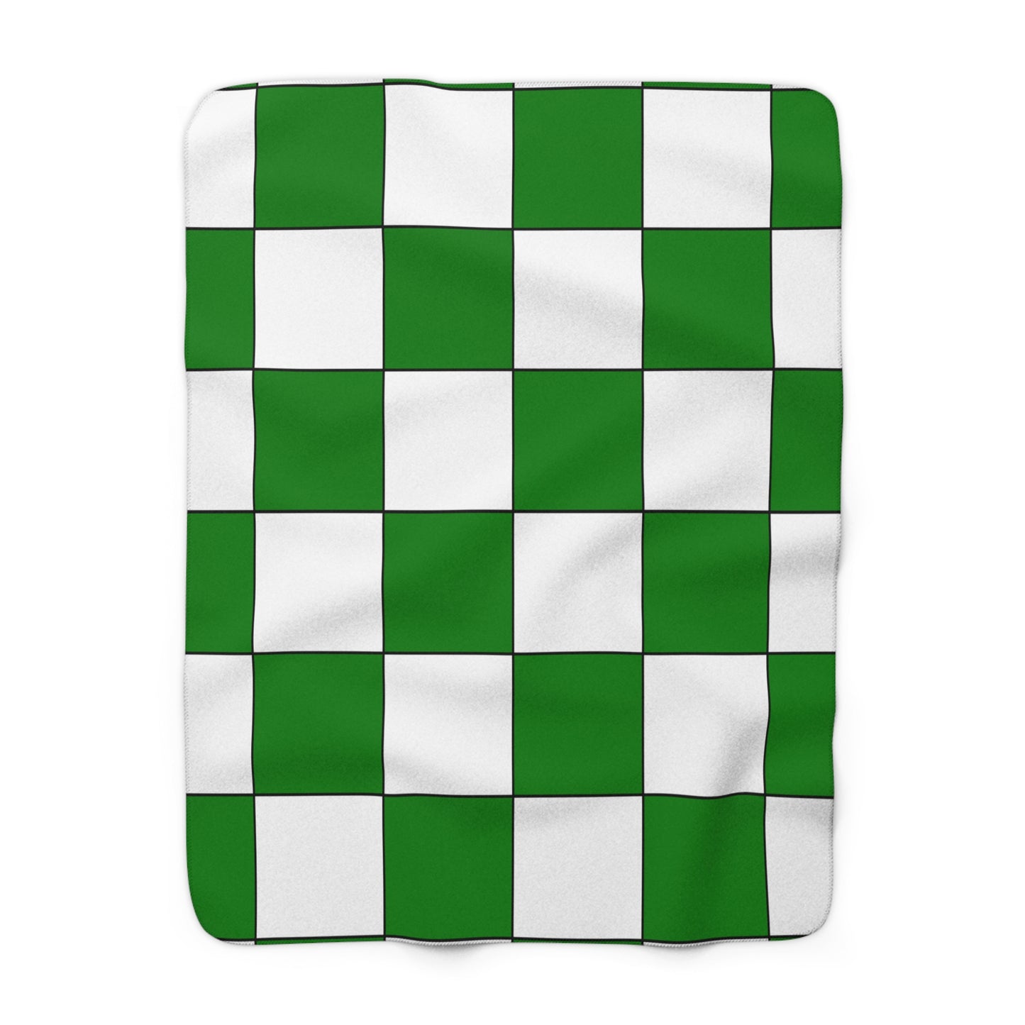 Green, White Retro Check Blanket Throw
