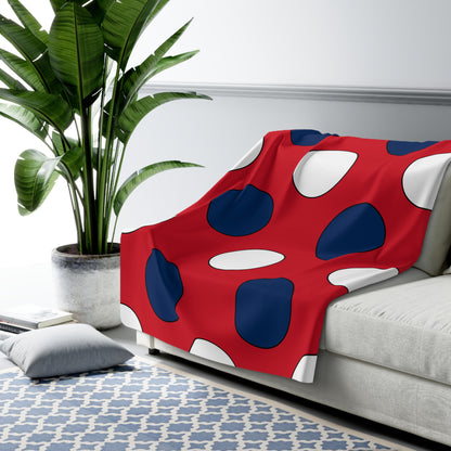 Dominican Republic Retro Polka Dots Blanket Throw